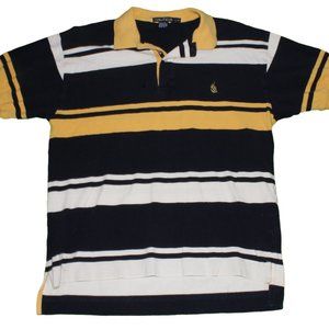 Nautica Striped Polo Embroidered Logo Button Shirt